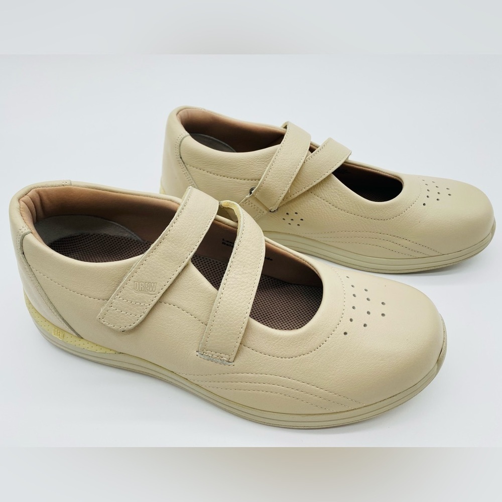 Drew Orchid - Women's Z-Strap Comfort Mary Janes Comfort Shoes Size 9W Bone